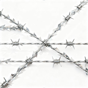 높은 인장 뜨거운 담근 아연 도금 스테인레스 스틸 크로스 면도기 가시 와이어 2.0mm 200m/200m/300m/360m 보안 울타리 - Product Image 6