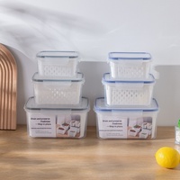 Cross-border plastic koelkast opbergbox, luchtdichte, rechthoekige voedselbewaarbak voor fruit