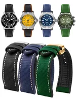 Bracelet de montre universel de remplacement en silicone souple en fibre de carbone de qualité supérieure 20 22 mm, étanche, pour plongée