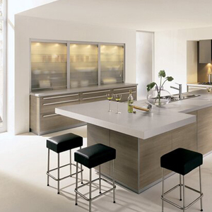 High End Shaker <strong>Kitchen</strong> Cabinet Design <strong>with</strong> Stainless Steel <strong>Table</strong> <strong>Island</strong> - Product Image 6