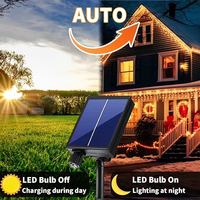 Guirlande lumineuse solaire 10M 100 LED pour intérieur/extérieur, en plastique, sans câblage, blanc chaud, étanche IP65, avec minuterie USB automatique