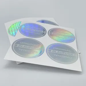 Adesivo de etiqueta holográfica impermeável, venda impermeável, produtos de impressão, logotipo holográfico, adesivos