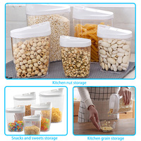 Sans BPA 5 pièces ensemble Transparent PP moderne multifonction cuisine boîtes de rangement Injection Grain Jar Snacks noix café nourriture