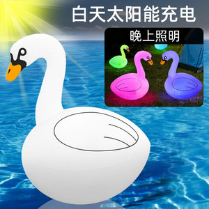 Cisne Inflable con Luz LED para Jardín, Decoración para Patio y Piscina, Iluminación Exterior, Funciona con Batería de 1.2V - Product Image 2