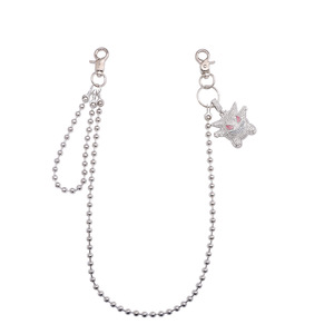 Colgante de Gengar con Cadena de Cuentas de Una Sola Capa, Plata, Estilo Hip Hop, Accesorio de Moda - Product Image 5