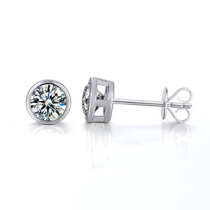 Pendientes de Oro Sólido de 18K, 14K y 10K con Moissanita VVS, Pendientes de Lujo para Mujer, Uso Diario, Regalo de Aniversario - Product Image 1