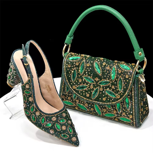 Zapatos de Tacón Alto Estilo Africano Italiano para Mujer, con Bolso a Juego para Bodas y Fiestas, Bolsos de Mano para Bodas Nigerianas - Product Image 4