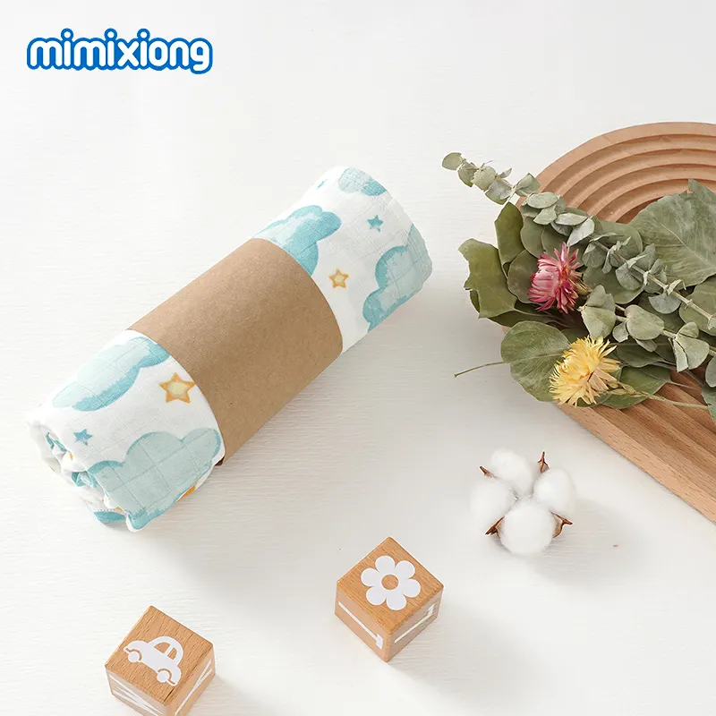 Mimixiong – couverture pour emmaillotage de bébé unisexe, couverture de réception en coton de bambou, draps de berceau pour bébé, couverture en mousseline pour bébé