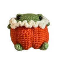 Breloque de voiture grenouille citrouille, crochet, motif de crochet pour Halloween, crochet pour voiture grenouille, décoration d'automne