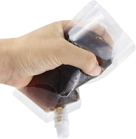 Sachets Doypack jetables transparents avec bec verseur en stock pour thé au lait, lait de soja, jus et yaourt, de 100 ml à 500 ml