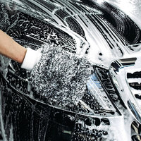 Gant de lavage de voiture double face en microfibre ultra-doux, absorbant, sans peluches, anti-rayures, lavable en machine et séchable, pour le nettoyage des roues