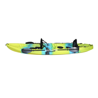 Kayak à pagaie tandem en plastique pour 3 personnes, kayak de pêche à assise sur le dessus, bateau en HDPE, canoë avec moteur électrique, kayak de tourisme pour la mer