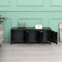 Meuble TV 3 portes en métal avec étagère Meuble de rangement industriel en acier Meuble TV Entertainment Media Console Table