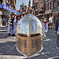 Casque de Chevalier Médiéval en Argent Plaqué, Calibre 16, Armure Métallique Portable avec Sangles en Cuir Réglables
