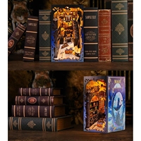 Hamaileon DIY Magic Academy Miniature House Bookshelf Insert LED Bookend Kit for Adults Customizable for Dollhouse Decoration