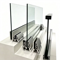 Système de garde-corps en verre sans cadre HDSAFE HD-L003 avec base en aluminium, design moderne, montage au sol pour villa/bureau/hôtel
