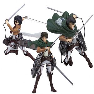 Fábrica Mejor Venta Caliente Anime Pvc Mikasa Levi Figura de Acción Eren Juguetes Mange Figura Attack on Titan Figma Juguete Móvil - Product Image 1