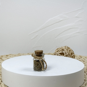 Mini flacon en verre à fond plat avec couvercle en bambou 30 mm pour l'emballage d'échantillons - Product Image 5