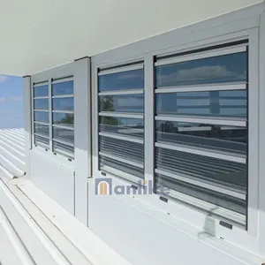 Bingkai aluminium Interior Anlike Modern Villa dapat disesuaikan kaca jendela Louver komersial Jalousie