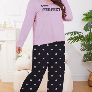 <span class=keywords><strong>Pigiama</strong></span> <span class=keywords><strong>Estivo</strong></span> da Donna Taglia Grande, Sottile, con Collo Tondo, Casual, Maniche Lunghe e Pantaloni, Abbigliamento da Casa - Product Image 3