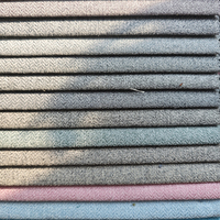 Tissu d'ameublement léger 170 GSM 100 % polyester tissé uni imitation lin, résistant aux déchirures, 48 couleurs, personnalisable pour canapé, oreiller, jouet en peluche