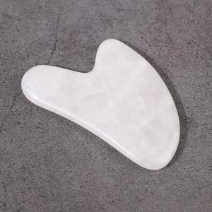 Pierre de Gua Sha en Jade Blanc, <span class=keywords><strong>Outil</strong></span> de Massage Facial Confortable et Lavable pour Application sur le Visage - Product Image 1
