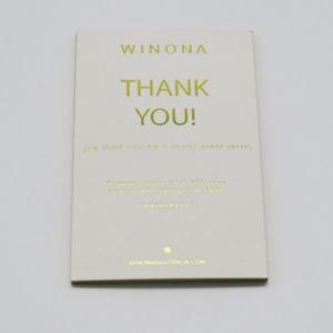 การ์ดขอบคุณรีไซเคิลแบบกำหนดเองเป็นมิตรกับสิ่งแวดล้อม ทำจากกระดาษอาร์ต พร้อมโลโก้ปั๊มฟอยล์สีทอง - Product Image 3