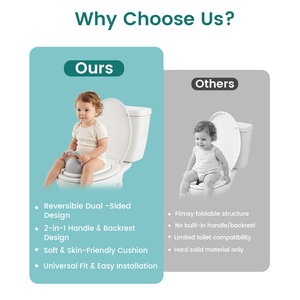 Asiento de entrenamiento para ir al baño reversible para niños pequeños con cojín suave y diseño de doble uso para practicar en el baño - Product Image 3