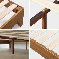 Meuble de lit simple en bois massif, chambre à coucher, mobilier moderne, cadre en bois massif