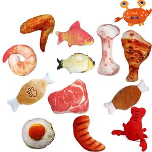 Çevre dostu sınır ötesi Pet malzemeleri çeşitli meyve sebze et peluş oyuncaklar kedi köpek diş çıkarma Bite dayanıklı oyuncaklar - Product Image 1