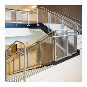 Deck metal cable railing systems/ wire mesh stair railing