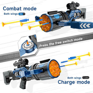 Jeu de tir en plein air pour enfants, jouet militaire électrique en plastique avec 12 balles souples, arme à feu à tir rapide, arbalète pour garçons - Product Image 5