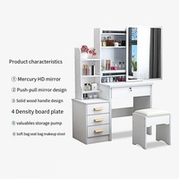 Table de maquillage avec miroir LED, table de maquillage blanche pour chambre à coucher, fabriquée en Chine par Runwood, prix abordable