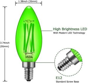 ETL PSE SAA FCC Dimmable 110V 220V 12V 24V 36V C35 E12 E14 E27 E26 C35 Led Filament Bulb - Product Image 2