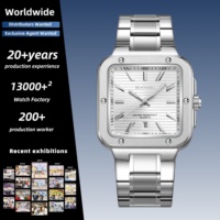 SKMEI 9403 Herren-Armbanduhr mit Quadratischem Gehäuse aus Legierung, Edelstahlarmband, 39MM Glas-Kristall-Zifferblatt, 3BAR Wasserdicht, Quarzwerk, Luxusausführung