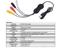 Carte adaptateur de capture vidéo USB 2.0 DVR vidéo 4 canaux vidéo TV DVD VHS TV pour Win7/8/10/XP/Vista est en promotion