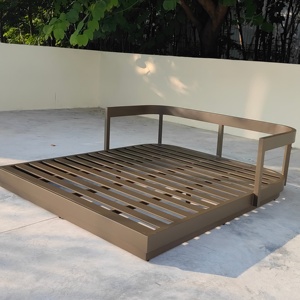 Lettino Doppio Reclinabile <span class=keywords><strong>da</strong></span> Esterno in Alluminio Nero per Piscina, Resistente a Tutte le Condizioni Atmosferiche, Prezzo di Fabbrica - Product Image 6