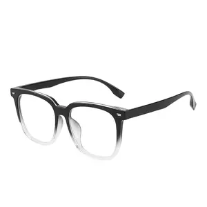 New men's and women's anti-blue light large full TR frame fashion thick frame myopia glasses frame flexible and versatile