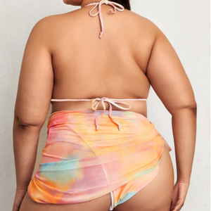 <span class=keywords><strong>Maillot</strong></span> <span class=keywords><strong>de</strong></span> <span class=keywords><strong>bain</strong></span> Tie Dye à bretelles longues, grande taille XXL XXXL, Sarong, ensemble <span class=keywords><strong>de</strong></span> 3 pièces pour la plage - Product Image 4