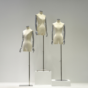 Maniquí de Color blanco de alta calidad En o completo maniquí ajustable mujeres medio cuerpo con ruedas maniquí femenino maniquí - Product Image 3
