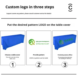 Nappe personnalisée avec logo imprimé, anti-plis, résistante aux taches, ourlet double-cousu, lavable en machine, 6ft 8ft, coupe ample, en polyester - Product Image 5