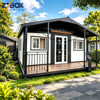 ZYBOX A1 Maison conteneur ignifuge extensible Noir mat Porte française Préfabriquée # 1 Vendeur mondial Livraison en 10 jours ADU