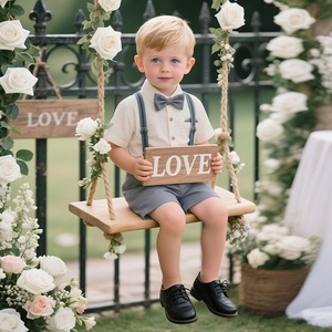 Setelan Celana Pendek Suspender Dua Potong untuk Bayi Laki-laki Gaya Eropa Amerika, Pakaian Musim Panas, Setelan <span class=keywords><strong>Gentleman</strong></span>, Warna Solid - Product Image 4