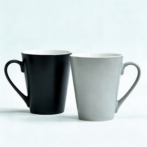 Liling Ceramic <b>Mugs</b> Matte Finish Solid Color Minimalist Design White Gray Black For Hotel Business Gifts - Product Image 3