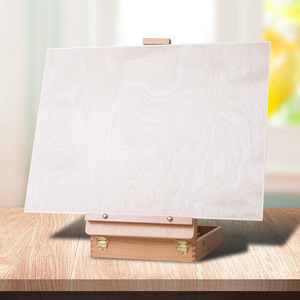 Boîte de rangement en bois de hêtre GF pour peinture à l'huile, <span class=keywords><strong>chevalet</strong></span> de <span class=keywords><strong>dessin</strong></span> d'angle arrondi pour bureau, étui de rangement pour croquis, <span class=keywords><strong>chevalet</strong></span> d'art extérieur pour peintres et étudiants - Product Image 3