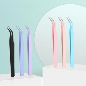 Pinza para Cejas de Acero Inoxidable de Marca Privada, Pinza para Pestañas con Punta Inclinada, Herramienta para Extensión de Pestañas - Product Image 3