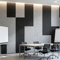 Panneau mural moderne en fibre de polyester 100% à motif nid d'abeille 9mm/12mm, absorption acoustique très efficace, écologique, pour appartement, salon