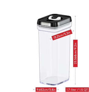 Clear Bpa Free Airtight Square Storage Containers With One Step Sealing Lid Easy Grip Design for Pantry Organization - Product Image 3