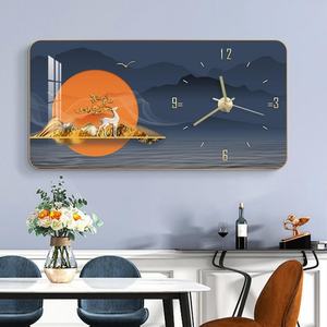 Reloj de Pared de Porcelana de Cristal Sofisticado con Fondo Verde Oscuro, Ambiente Sofisticado, Sentido Tecnológico, Diseño de Alce - Product Image 2