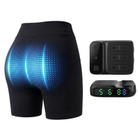 Shorts de yoga taille haute 3 zones, effet lifting des hanches, amincissant et tonifiant, avec télécommande sans fil pour l'entraînement musculaire en salle de sport